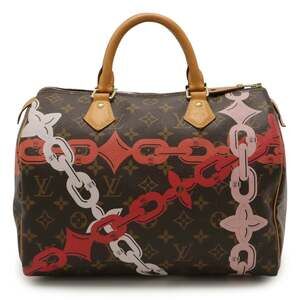 LOUIS VUITTON Monogram Bay Speedy 30 Chain Print Handbag with Initials M41526
